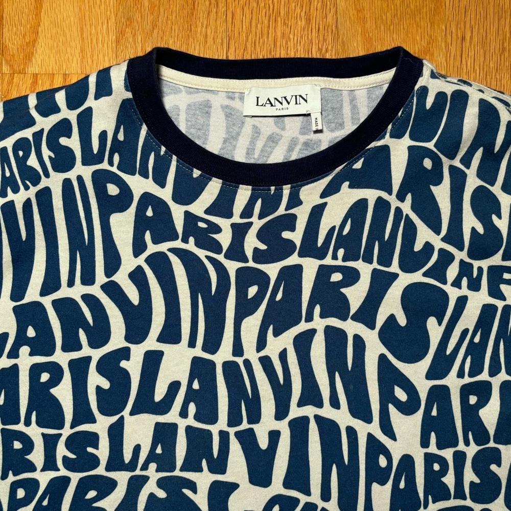 SOLD - LANVIN Paris Psychedelic Logo Runway Tshirt - Picture 2 of 7